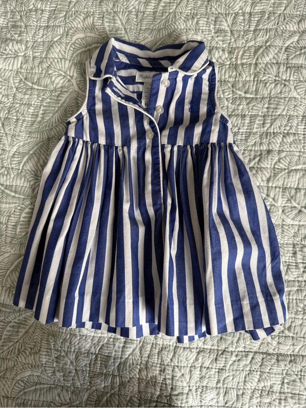Ralph Lauren Blue and White Striped Baby Shirt
